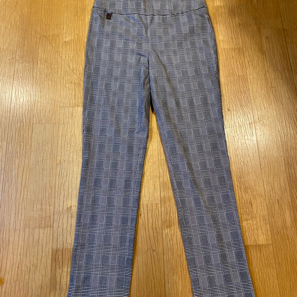 Joseph Ribkoff Black and Gray Straight Leg Pants